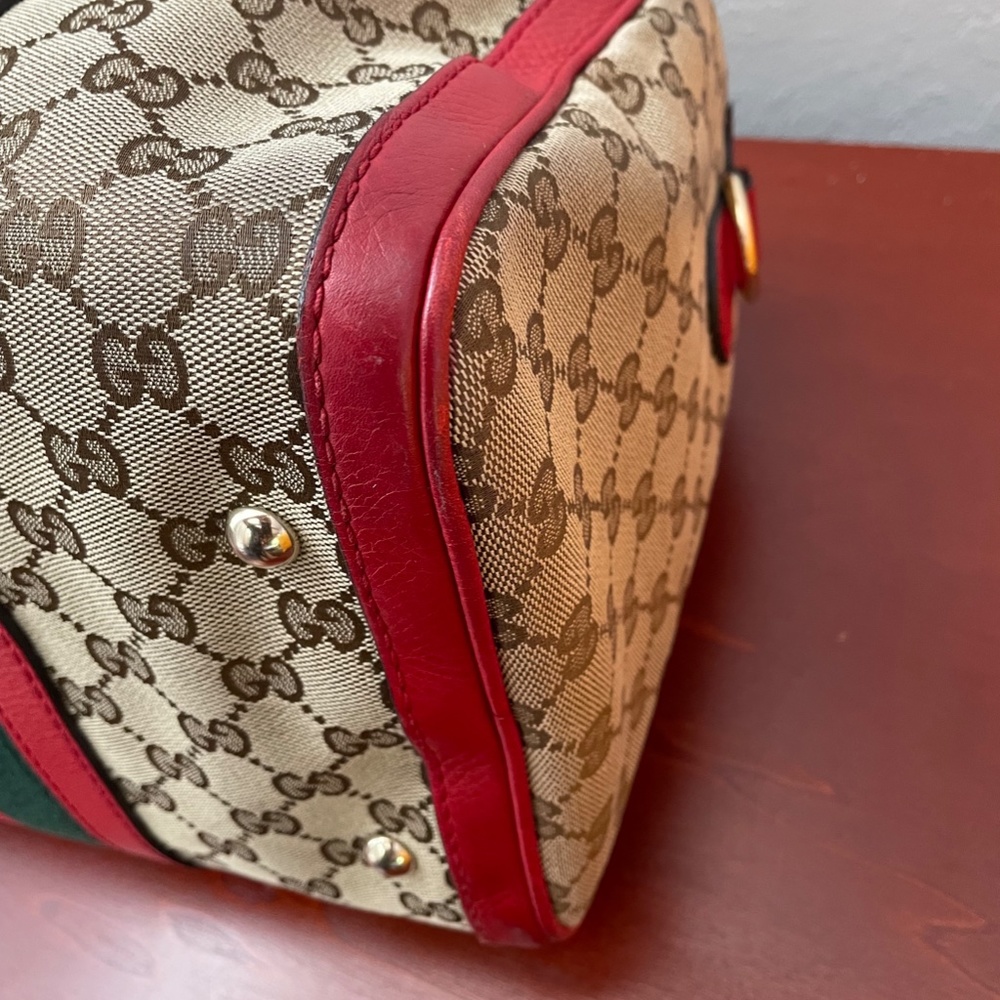 Gucci Boston Red Sherryline 2-way Crossbody Tote - Picture 5 of 15